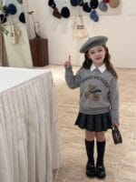 Áo len xám gấu ambb