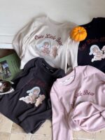 Áo tay dài little bear màu kem - Ảnh 2