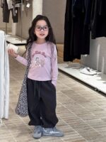 Áo tay dài little bear hồng - Ảnh 5