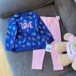Bộ dài tay xanh hoa nhí little me