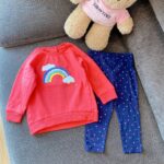 Bộ dài tay đỏ cầu vồng little me